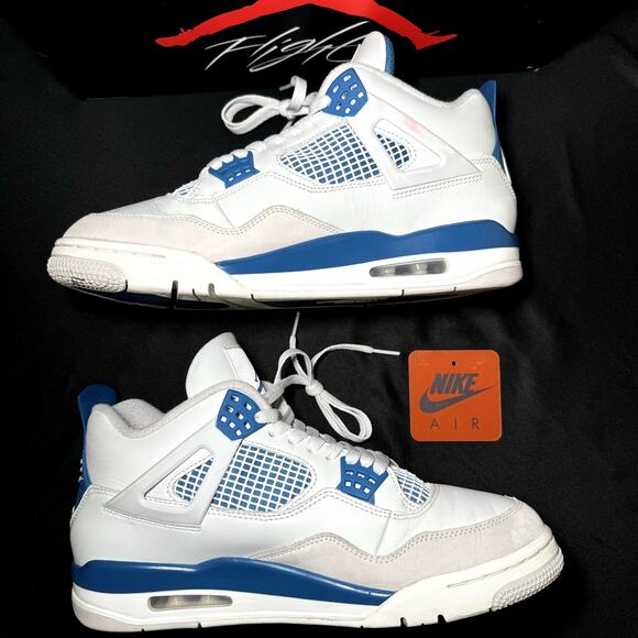 Size 10.5 - Nike Air Jordan 4 Retro Military Blue 2024 Men's Shoes - Picture 3 of 10